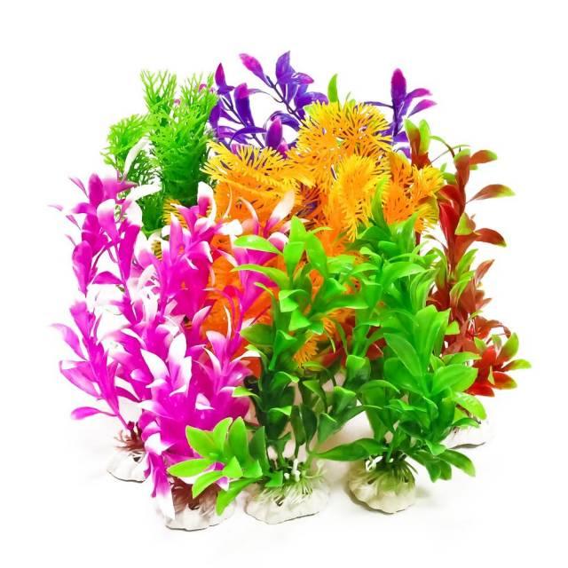 8in Plastic Aquarium Plant Assort. - Ruby Mountain Aquarium supply