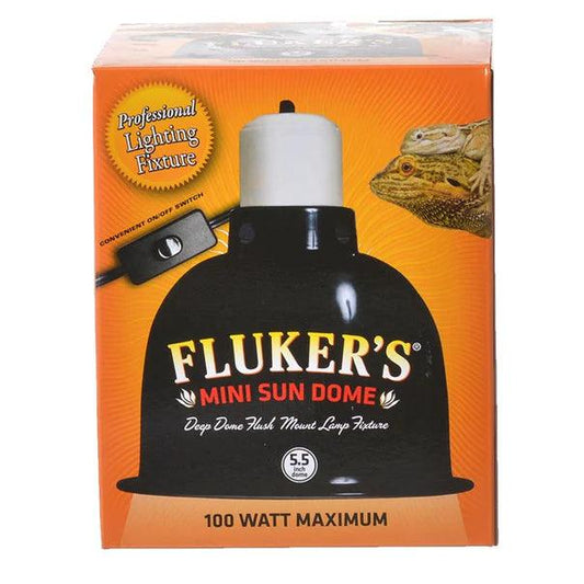 Flukers Mini Sun Dome Lamp Fixture 100 Watt - Ruby Mountain Aquarium supply