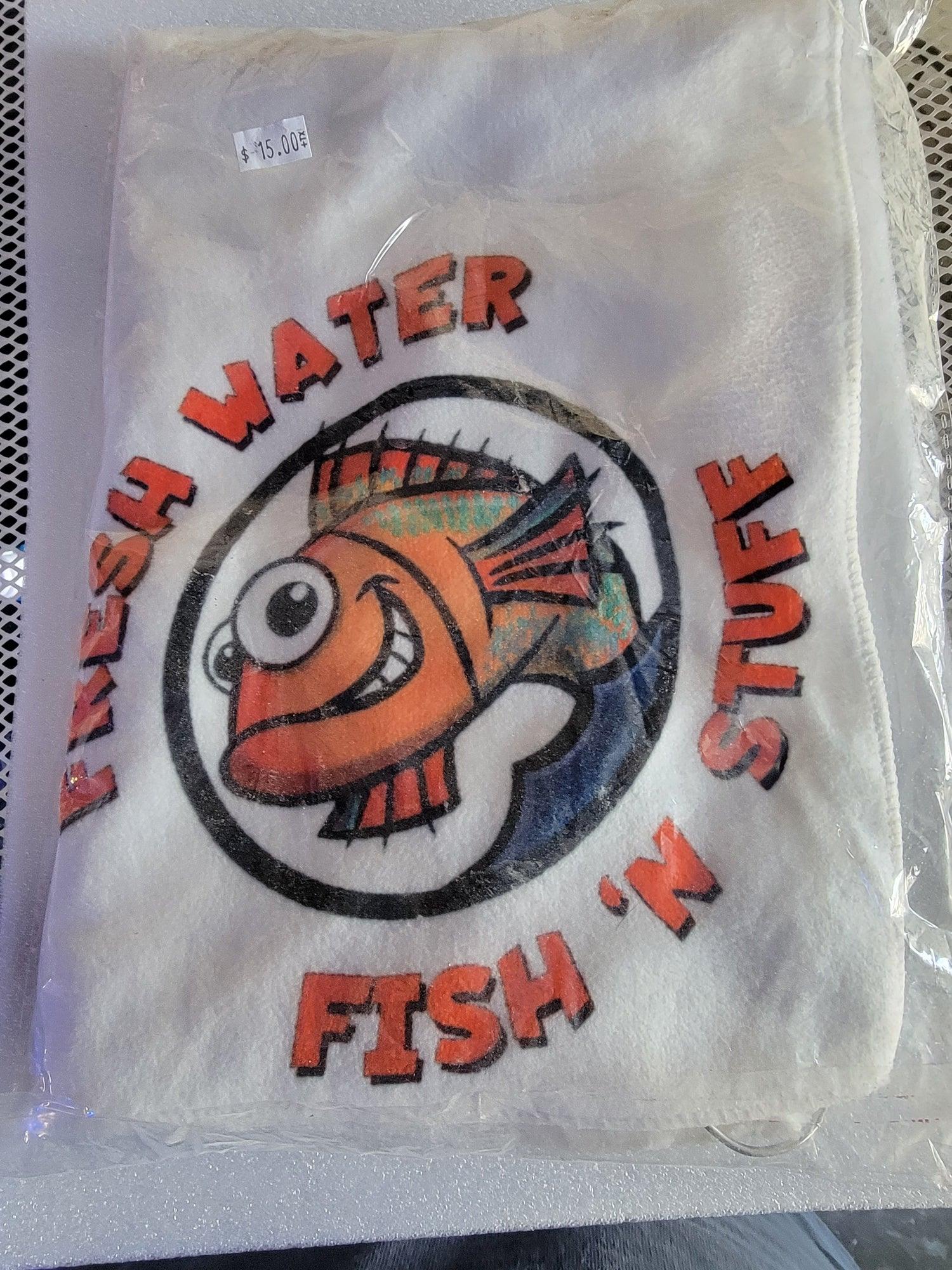 Freshwater Fish N Stuff Logo Towel - Ruby Mountain Aquarium supply