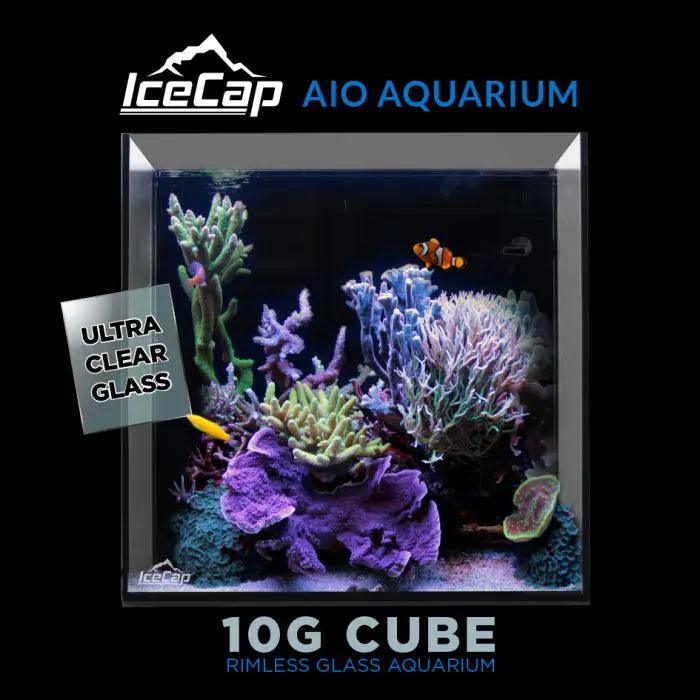 IceCap 10 Gallon Cube AIO Rimless Glass Aquarium - Ruby Mountain Aquarium supply
