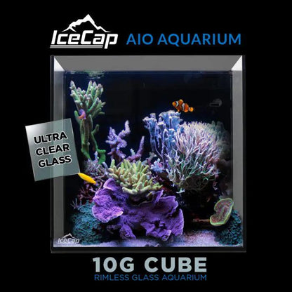 IceCap 10 Gallon Cube AIO Rimless Glass Aquarium - Ruby Mountain Aquarium supply