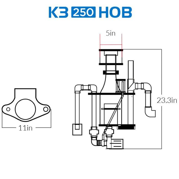 IceCap K3 250 HOB Protein Skimmer - Ruby Mountain Aquarium supply