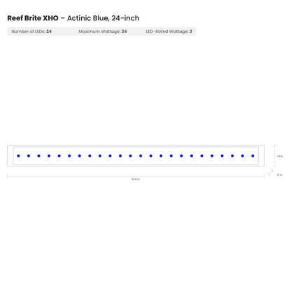 Reef Brite 24" Blue XHO LED Strip Light - Ruby Mountain Aquarium supply