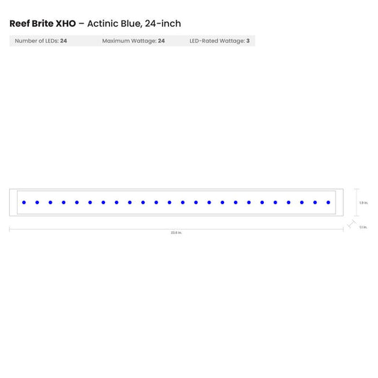 Reef Brite 24" Blue XHO LED Strip Light - Ruby Mountain Aquarium supply