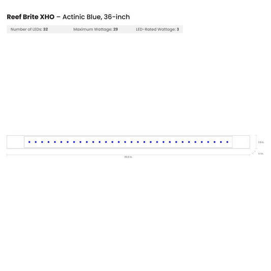 Reef Brite 36" Blue XHO LED Strip Light - Ruby Mountain Aquarium supply