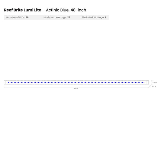 Reef Brite 48" Blue Lumi Lite LED Strip Light - Ruby Mountain Aquarium supply