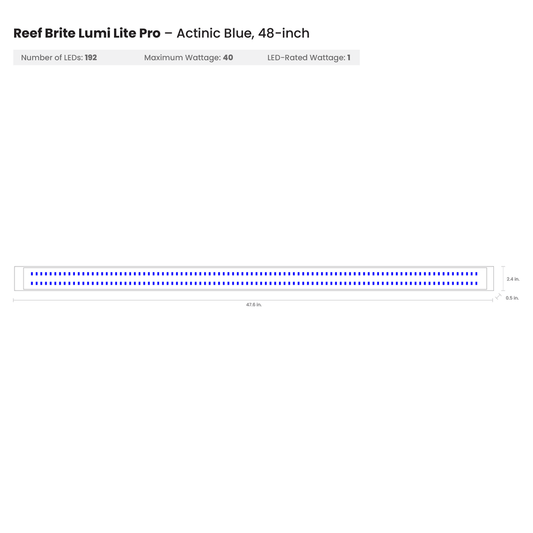 Reef Brite 48" Blue Lumi Lite Pro LED Strip Light - Ruby Mountain Aquarium supply