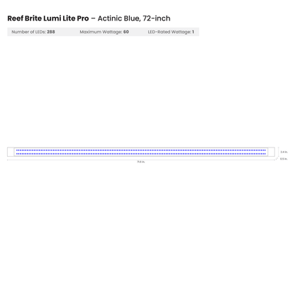 Reef Brite 72" Blue Lumi Lite Pro LED Strip Light - Ruby Mountain Aquarium supply