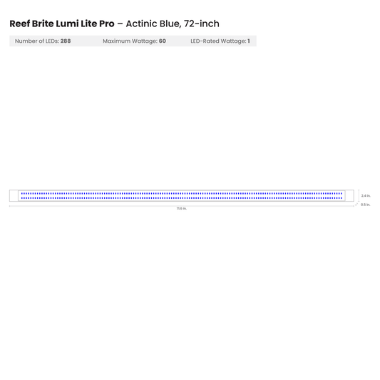 Reef Brite 72" Blue Lumi Lite Pro LED Strip Light - Ruby Mountain Aquarium supply