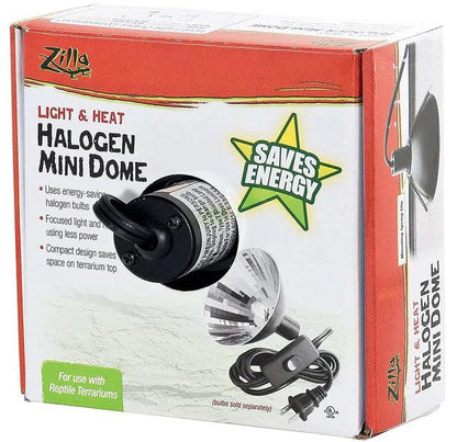 Zilla Mini Halogen Mini Dome Fixture for Reptile Terrariums - Ruby Mountain Aquarium supply
