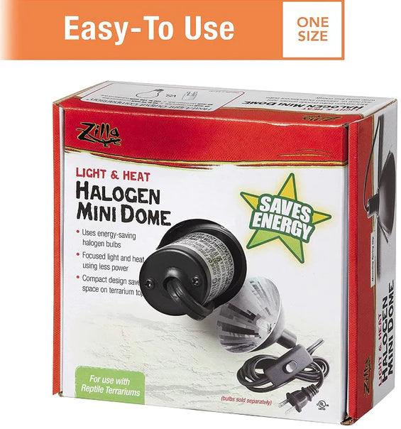 Zilla Mini Halogen Mini Dome Fixture for Reptile Terrariums - Ruby Mountain Aquarium supply