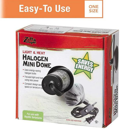 Zilla Mini Halogen Mini Dome Fixture for Reptile Terrariums - Ruby Mountain Aquarium supply