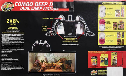Zoo Med Combo Deep Dome Dual Lamp Fixture - Ruby Mountain Aquarium supply