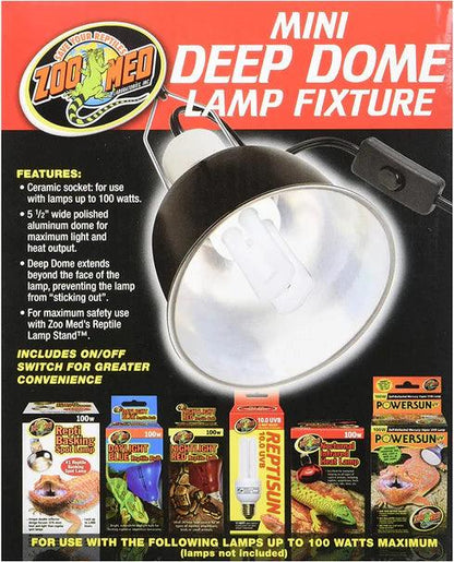 Zoo Med Mini Deep Dome Lamp Fixture for Reptiles - Ruby Mountain Aquarium supply
