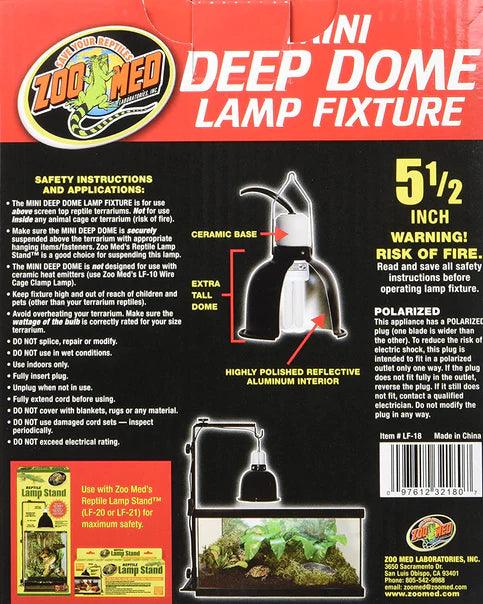 Zoo Med Mini Deep Dome Lamp Fixture for Reptiles - Ruby Mountain Aquarium supply